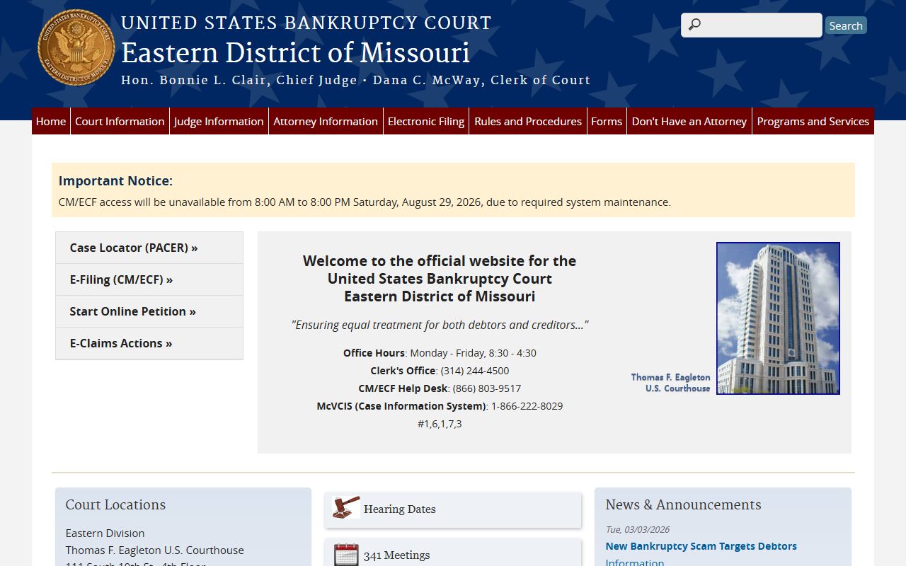 Marion County bankruptcy court records Eastern District of Missouri