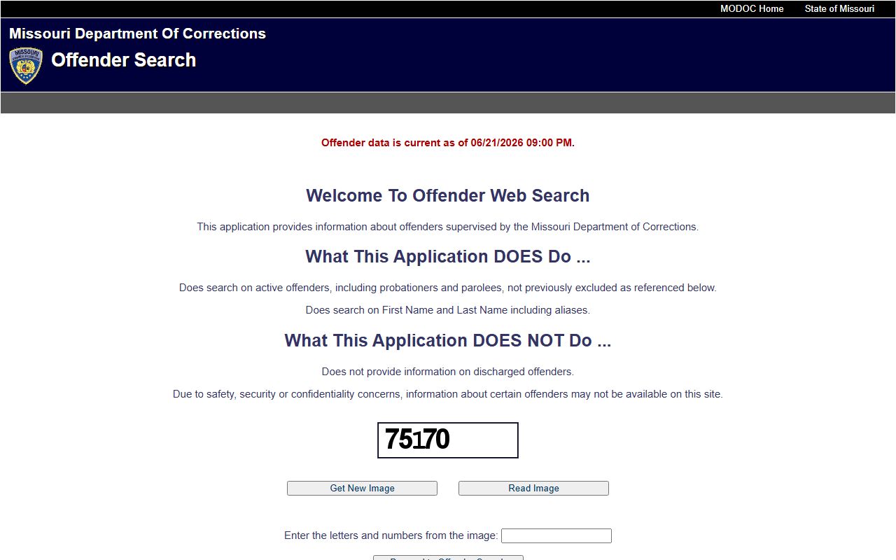 Marion County arrest records Missouri DOC offender search