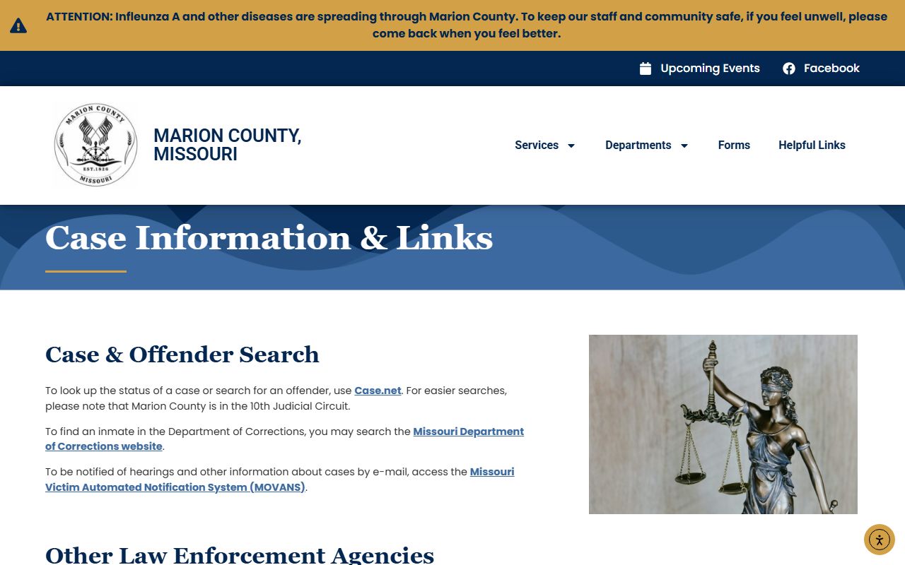 Marion County court dockets county case information links