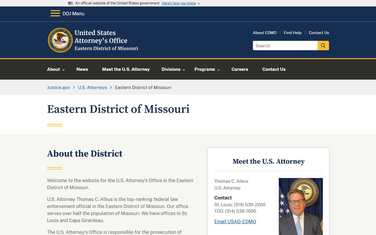 Marion County Circuit Court context with U.S. Attorney Eastern District of Missouri