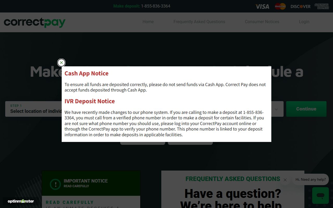 Marion County inmate records CorrectPay email service