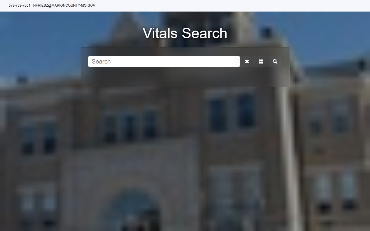 Marion County marriage records Recorder vitals search portal