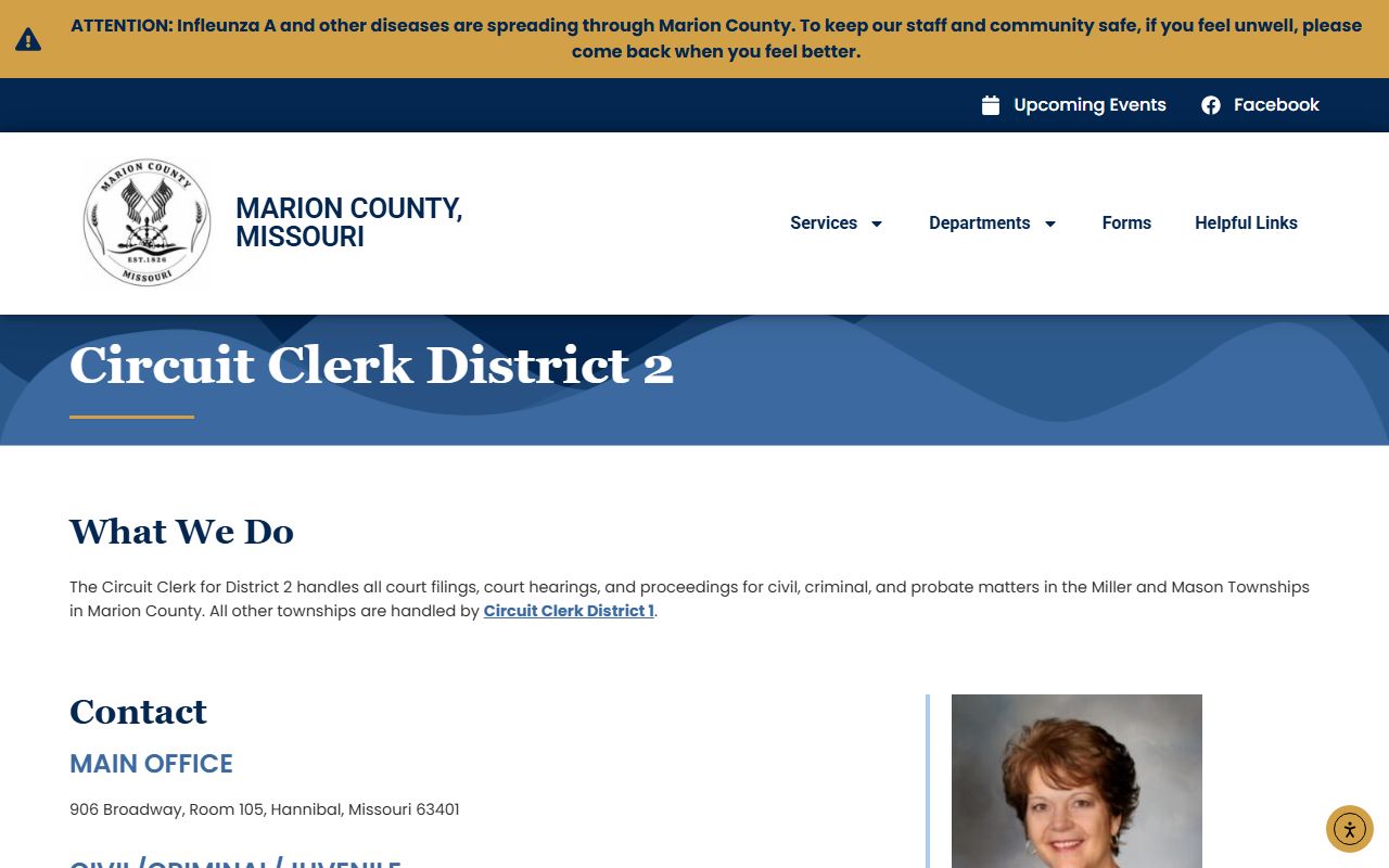 Marion County probate records Circuit Clerk District 2 probate contact
