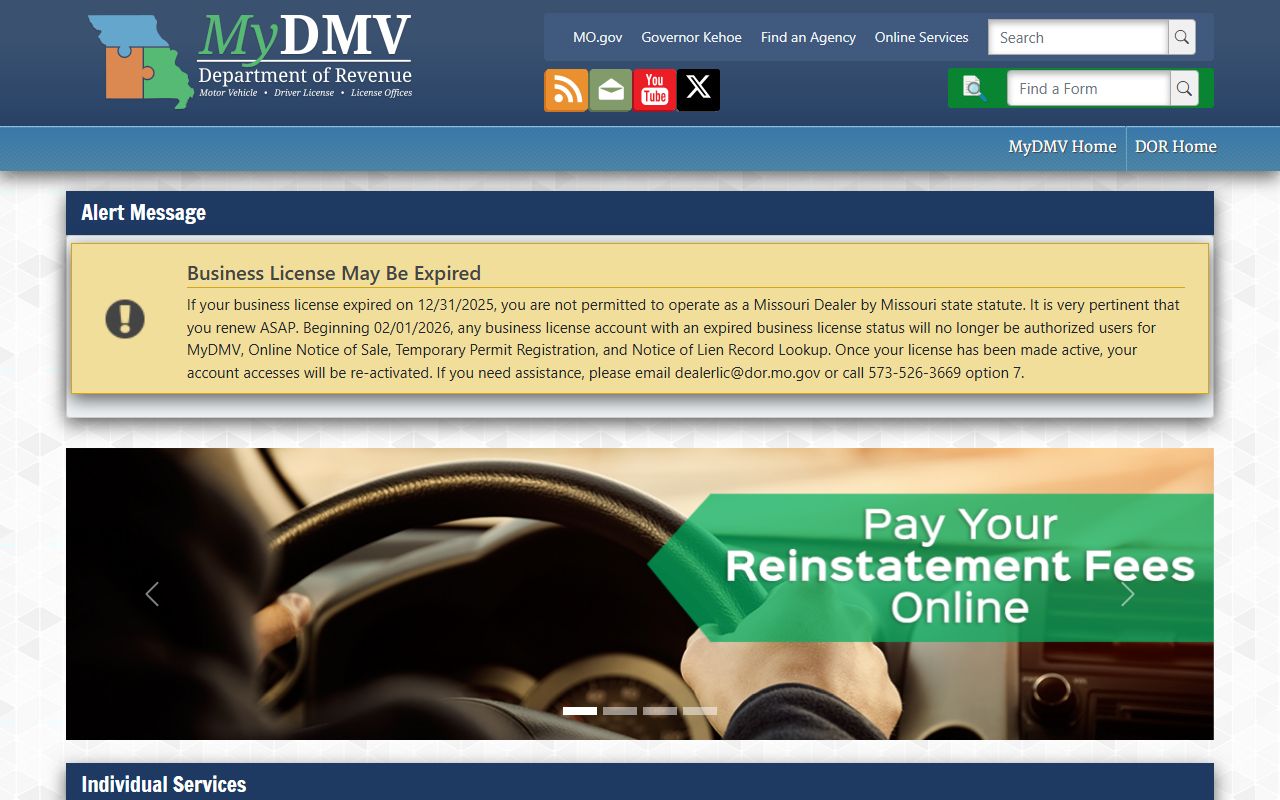Marion County traffic court records Missouri MyDMV driver license services